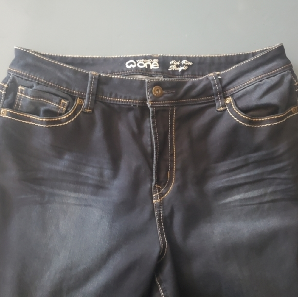 Warehouse One High Rise Straight Jeans‎